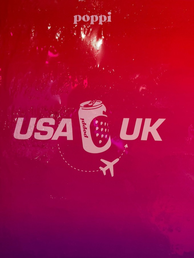 Poppi USA-to-UK launch artwork at the Club Poppi event in London
